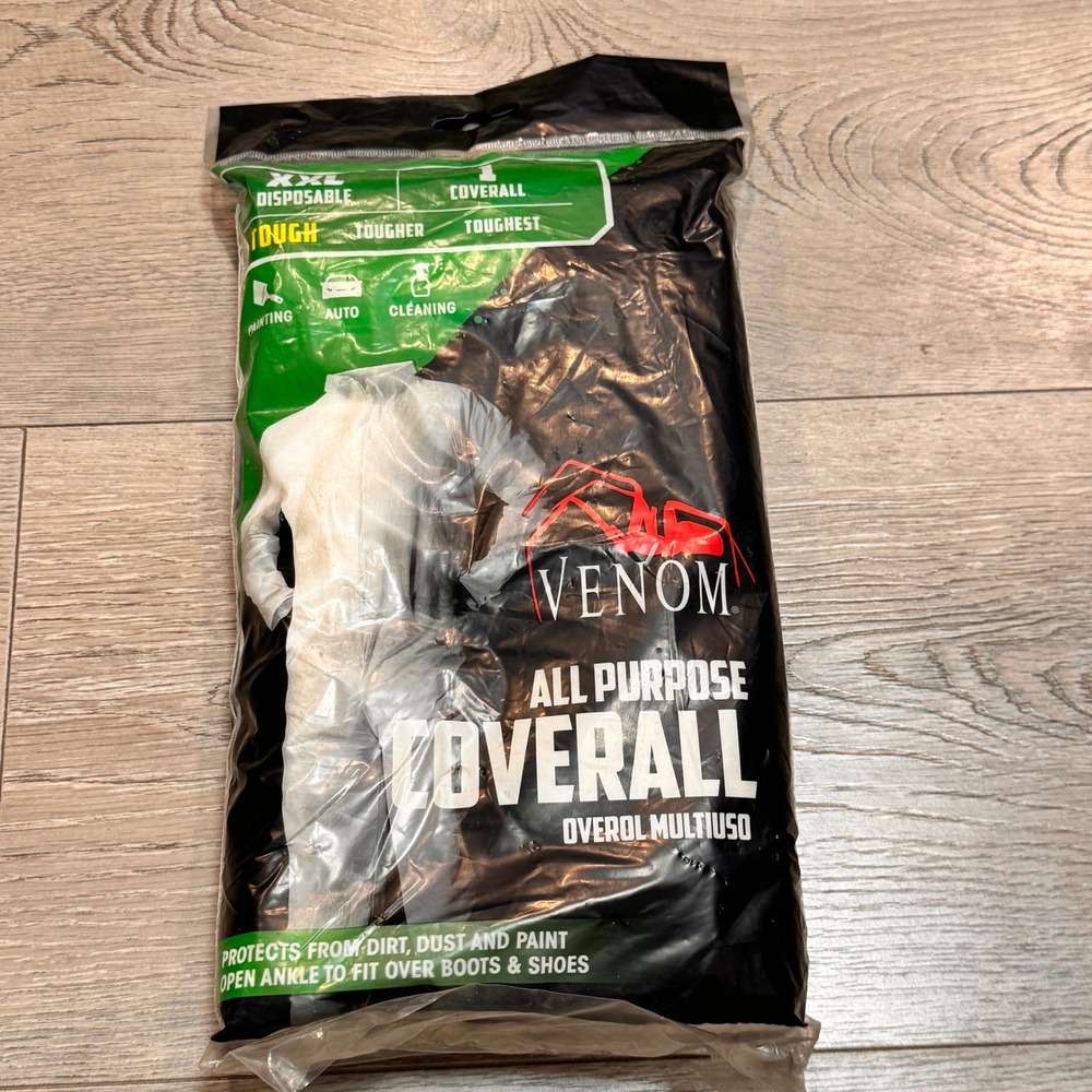 Venom All Purpose Disposable Coverall XXL‎ Tough Paint Dust Cleaning